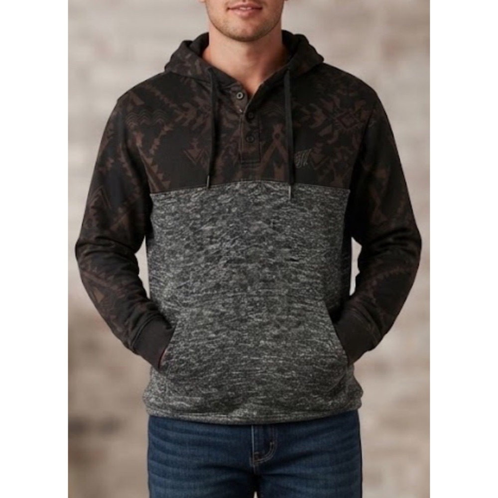 Hooey Hoodie Mens Sz Large Western Brown Aztec Rodeo Surf Skate Sports Lifestyle